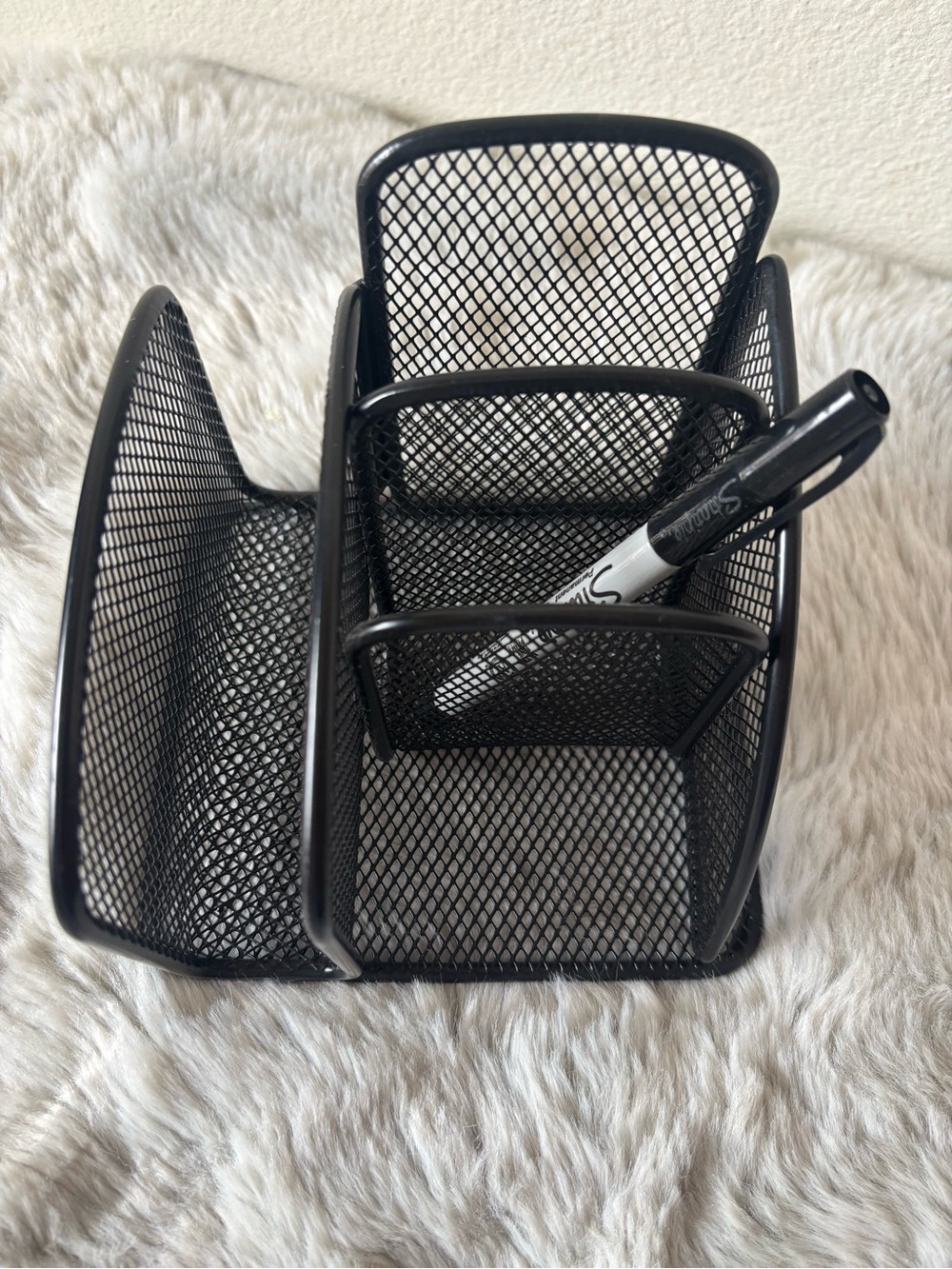 Black Mesh Desk Organizer